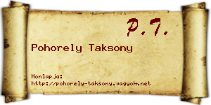 Pohorely Taksony névjegykártya